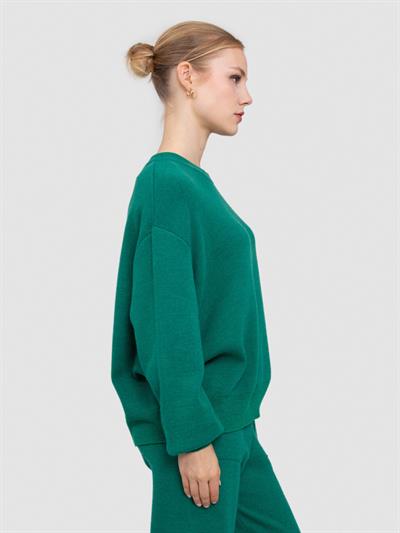 Система Свитер с вырезом из смесей шерсти и кашемиры KZK6442YEŞIL