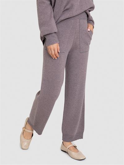 Расклешенные брюки из смеси шерсти и кашемира PNT6468KOYU GRI PUDRA