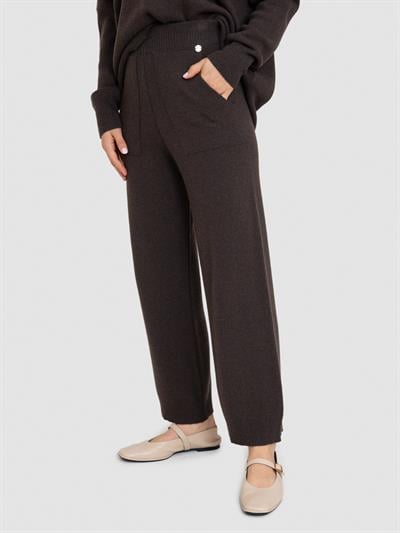 Расклешенные брюки из смеси шерсти и кашемира PNT6468KAHVE