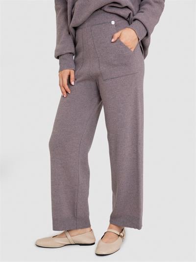 Расклешенные брюки из смеси шерсти и кашемира PNT6468KOYU GRI PUDRA