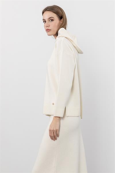 Свитер с капюшоном из смеси кашемира и шерсти KZK9754KEMİK