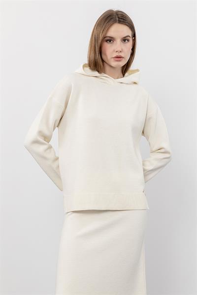 Свитер с капюшоном из смеси кашемира и шерсти KZK9754KEMİK