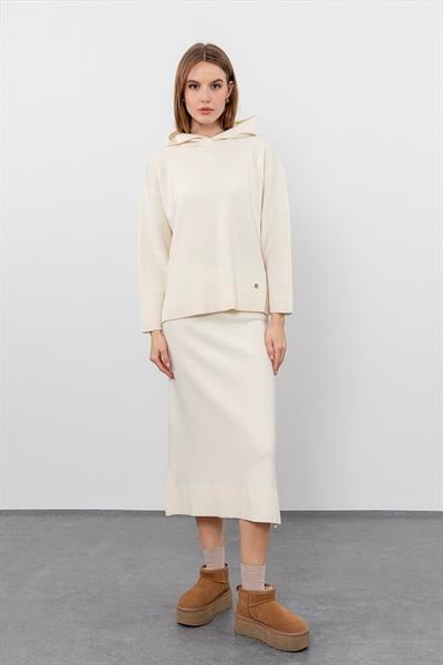 Свитер с капюшоном из смеси кашемира и шерсти KZK9754KEMİK