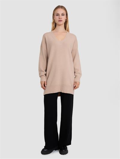 Туника из смеси шерсти и кашемира с V-образным вырезом TNK7274BEJ