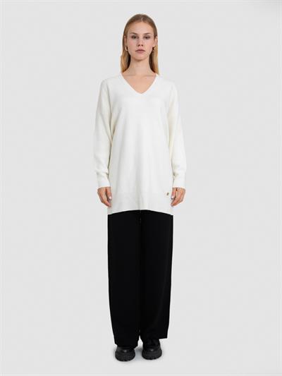 Туника из смеси шерсти и кашемира с V-образным вырезом TNK7274KEMIK