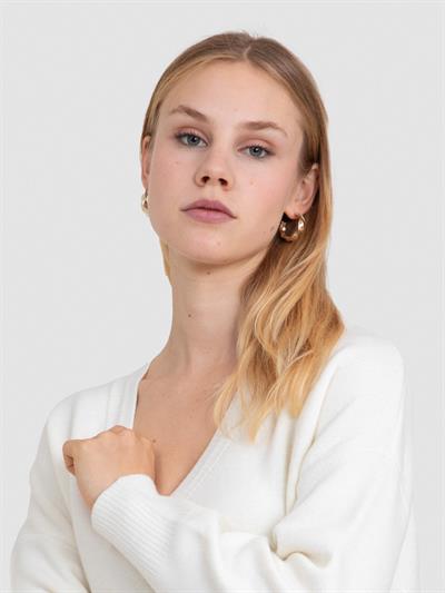 Туника из смеси шерсти и кашемира с V-образным вырезом TNK7274KEMIK