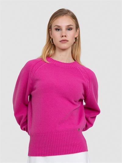 Свитер косой завязки из органической шерсти и ткани KZK8666FUSYA