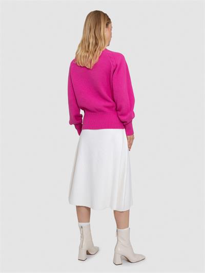 Свитер косой завязки из органической шерсти и ткани KZK8666FUSYA