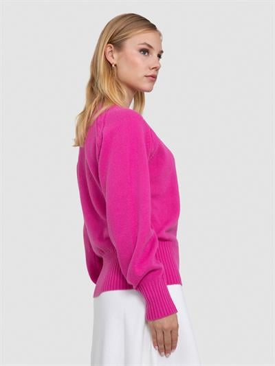 Свитер косой завязки из органической шерсти и ткани KZK8666FUSYA