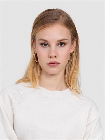 Свитер косой завязки из органической шерсти и ткани KZK8666KEMIK