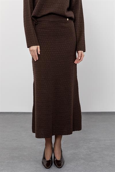 Шерстяная миди-юбка с вязаным узором
