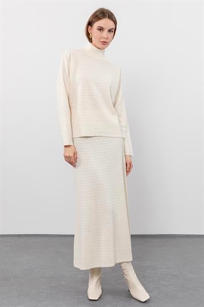 Шерстяная миди-юбка с вязаным узором