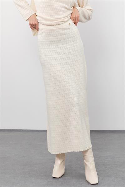 Шерстяная миди-юбка с вязаным узором