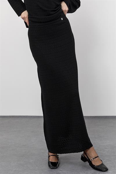 Шерстяная миди-юбка с вязаным узором