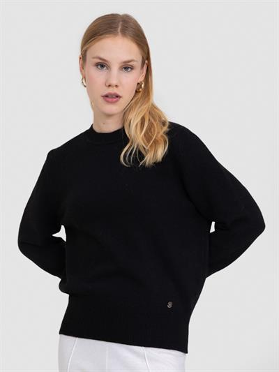 Свитер из ангоры с круглым вырезом KZK8708SIYAH