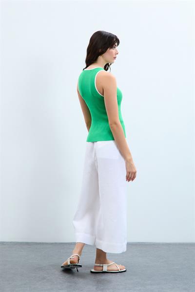 Женская спортсменка в рубчик контрастного цвета ATL9196YESIL