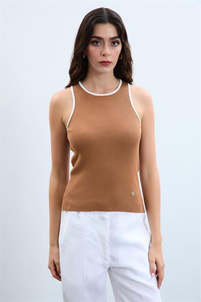 Женская спортсменка в рубчик контрастного цвета ATL9196CAMEL