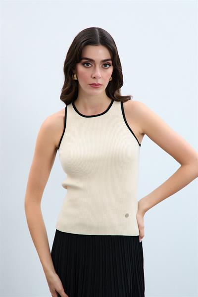 Женская спортсменка в рубчик контрастного цвета ATL9196BEJ