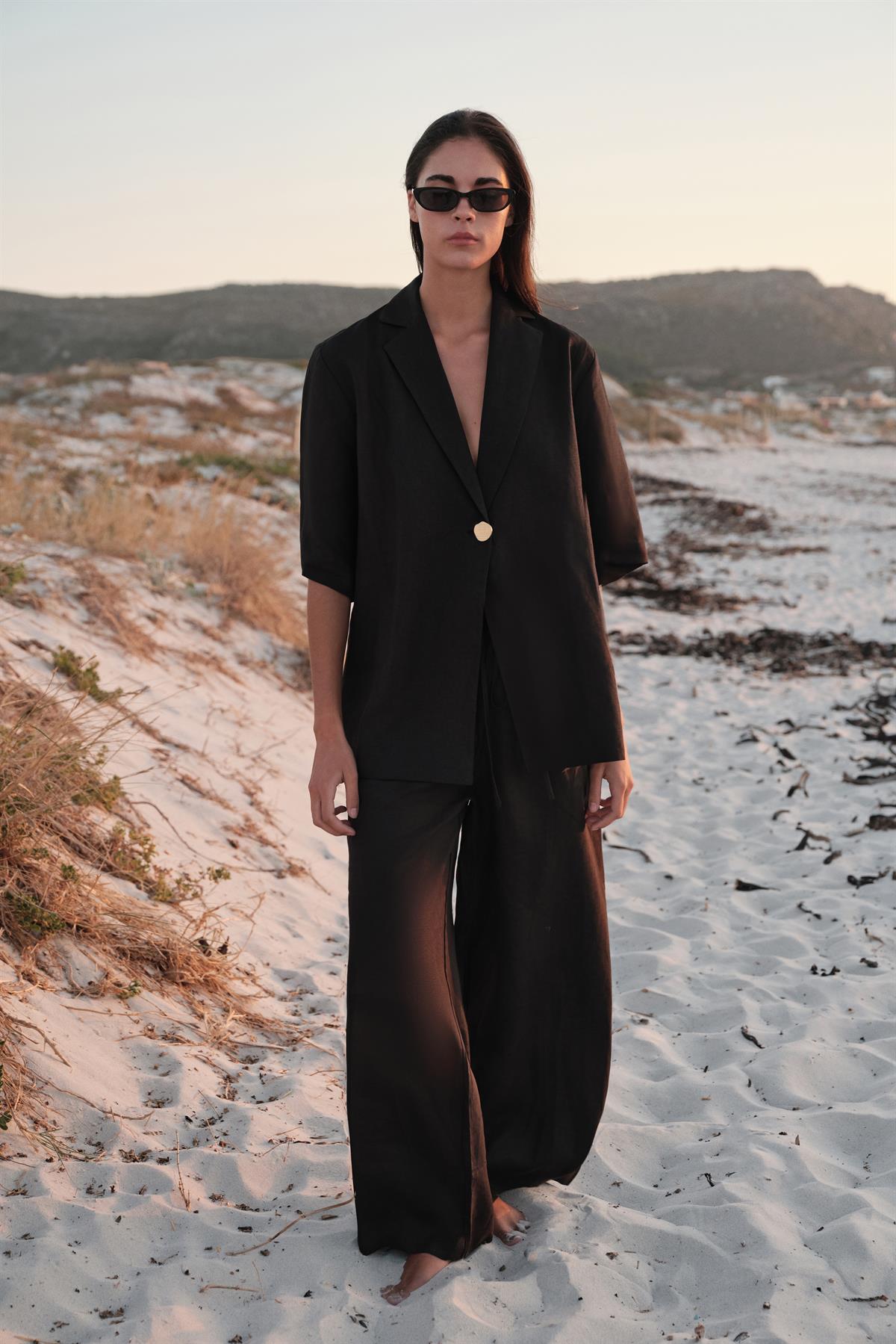 100% Linen Drawstring Trousers