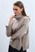 Cashmere and Wool Blend High Neck Whipstitch Trimmed Sweater