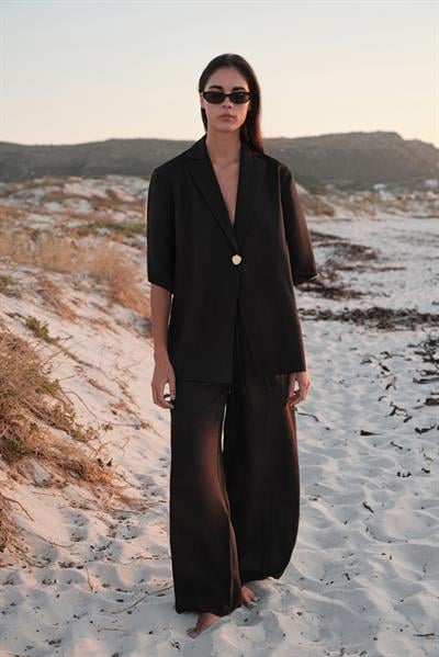 100% Linen Drawstring Trousers