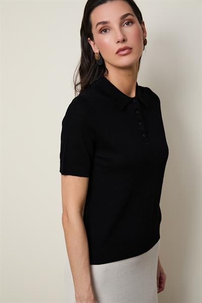 %100 Yün Polo Yaka Kazak