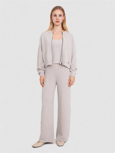 Cashmere Blend Open Knit Cardigan with Zip