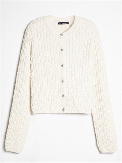 Cable-Knit Cardigan with Button Detail