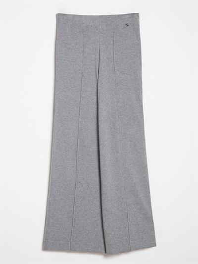Cashmere Blend Flared Trousers with Stripe Detail
