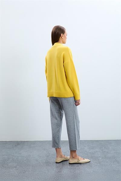 Cashmere and Wool Blend High Neck Sweater