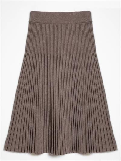 Wool and Cashmere Blend Pleated Skirt