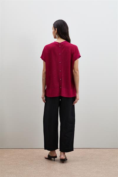 Sequin Knit Sweater with Button Details