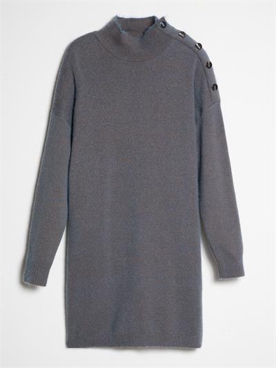 Organic Cotton and Lurex Dress with Button Detail