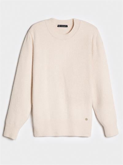 Round Neck Angora Blend Sweater