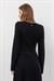 Wool Blend Midi Dress with Metallic Thread and Ribbed Detail