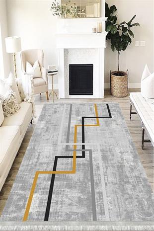 MOTTO HALIMotto Halı Modern Perla Soft Kaymaz Tabanlı Yıkanabilir Antibakteriyel Dijital Baskı Halı Yolluk PRL-MD-0048AMD--0048A--PRL