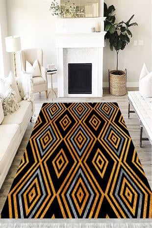 MOTTO HALIMotto Halı Modern Perla Soft Kaymaz Tabanlı Yıkanabilir Antibakteriyel Dijital Baskı Halı Yolluk PRL-MD-0024AMD--0024A--PRL