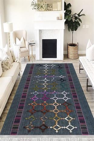 MOTTO HALIMotto Halı Modern Perla Soft Kaymaz Tabanlı Yıkanabilir Antibakteriyel Dijital Baskı Halı Yolluk PRL-MD-0042AMD--0042--PRL