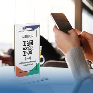 NFC ve QR Kodlu T Tipi Menü Standı