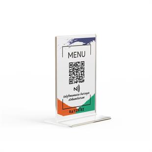 NFC ve QR Kodlu T Tipi Menü Standı