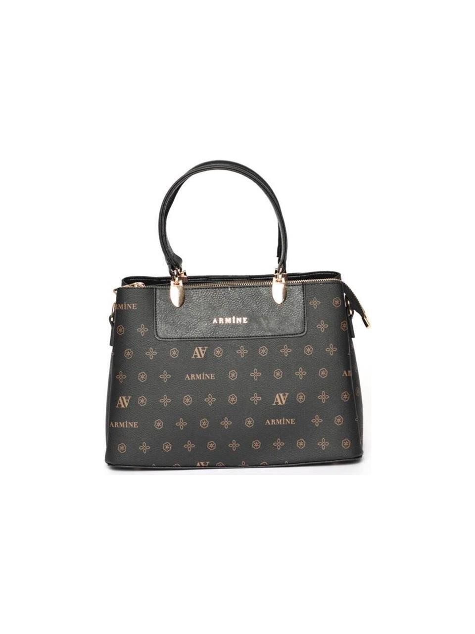Armine 206 Bayan Çanta Siyah Baskılı