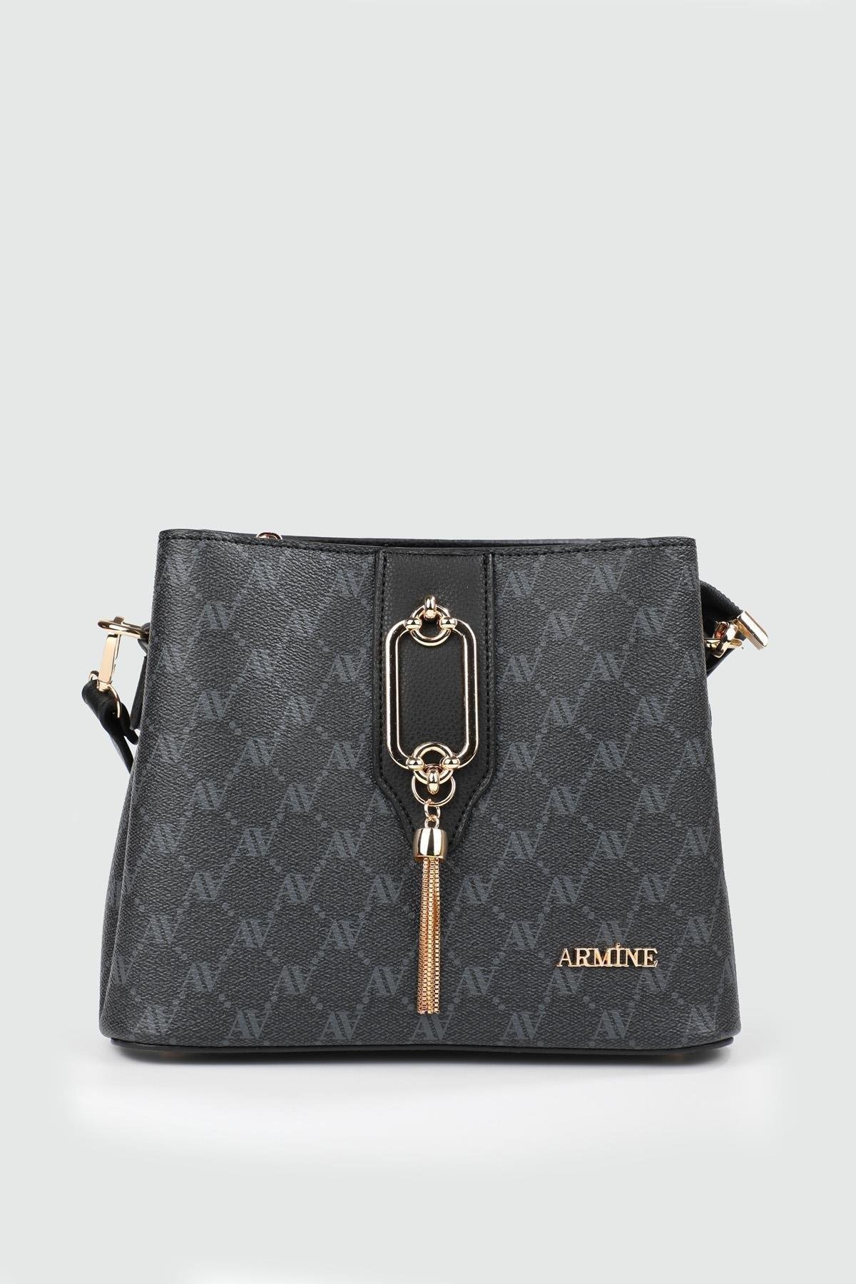 Armine 361 Bayan Çanta Siyah Noktalı