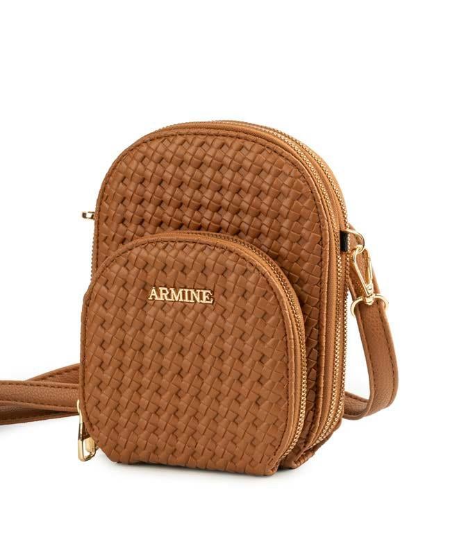 Armine 384 Kadın El Çantası Taba Örgü
