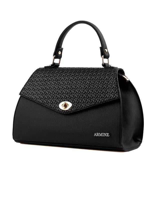 Armine 409 Bayan Çanta Siyah Örgü