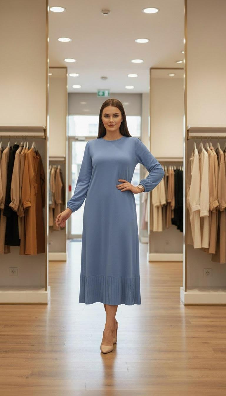 Armine TREND Basic Görünümlü Elbise İndigo 25YTD956