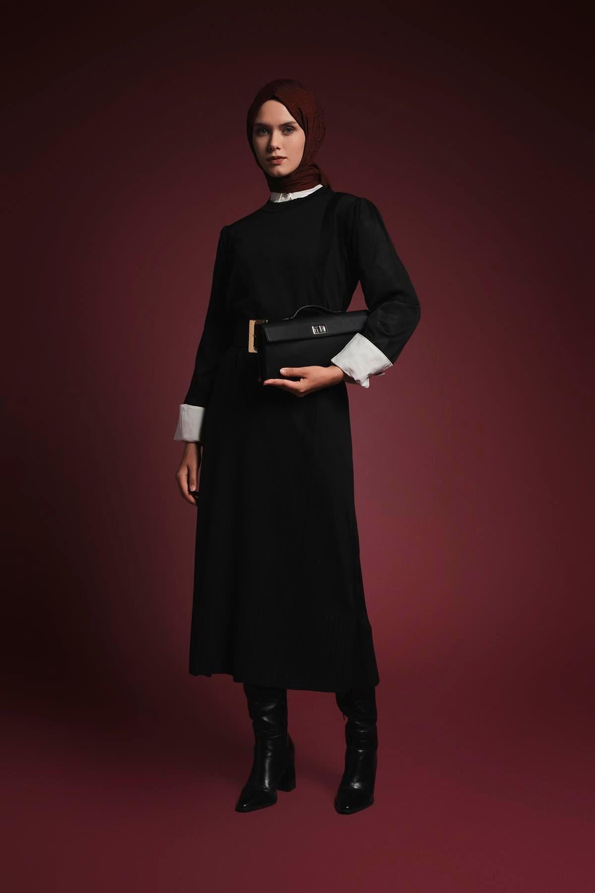 Armine TREND Basic Görünümlü Elbise Siyah 25YTD956