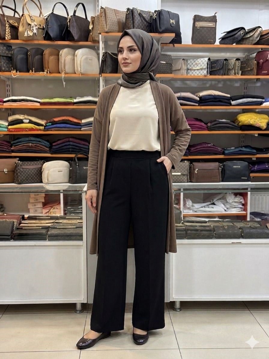 Armine TREND Bol Paça Pantolon Siyah 26YTD228