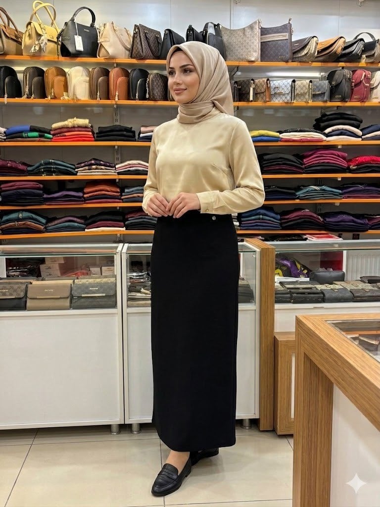 ARMİNE TREND Yandan Fermuarlı Kalem Etek Siyah 26YT123