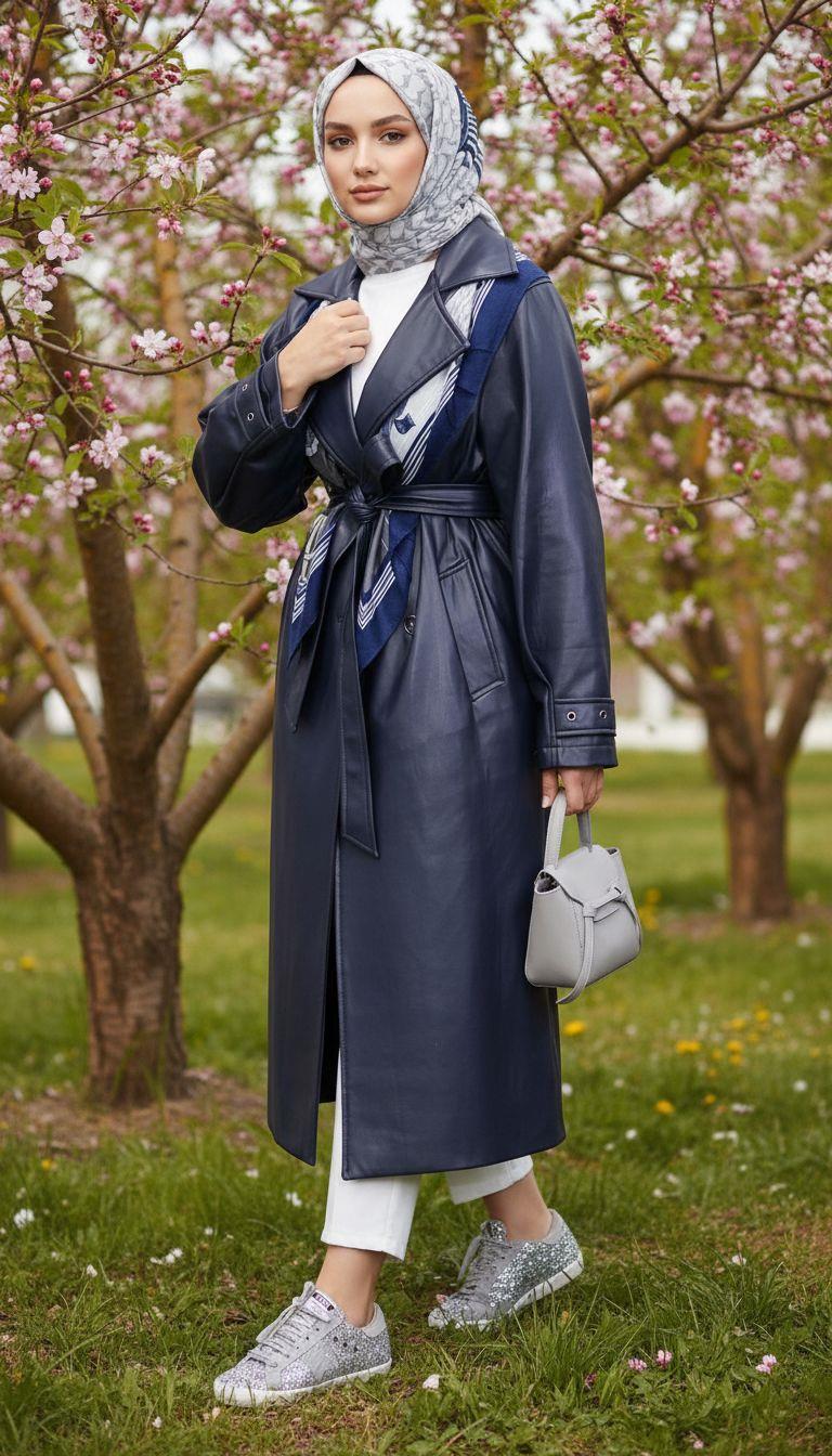 Belden Bağcıklı Deri Kap Lacivert