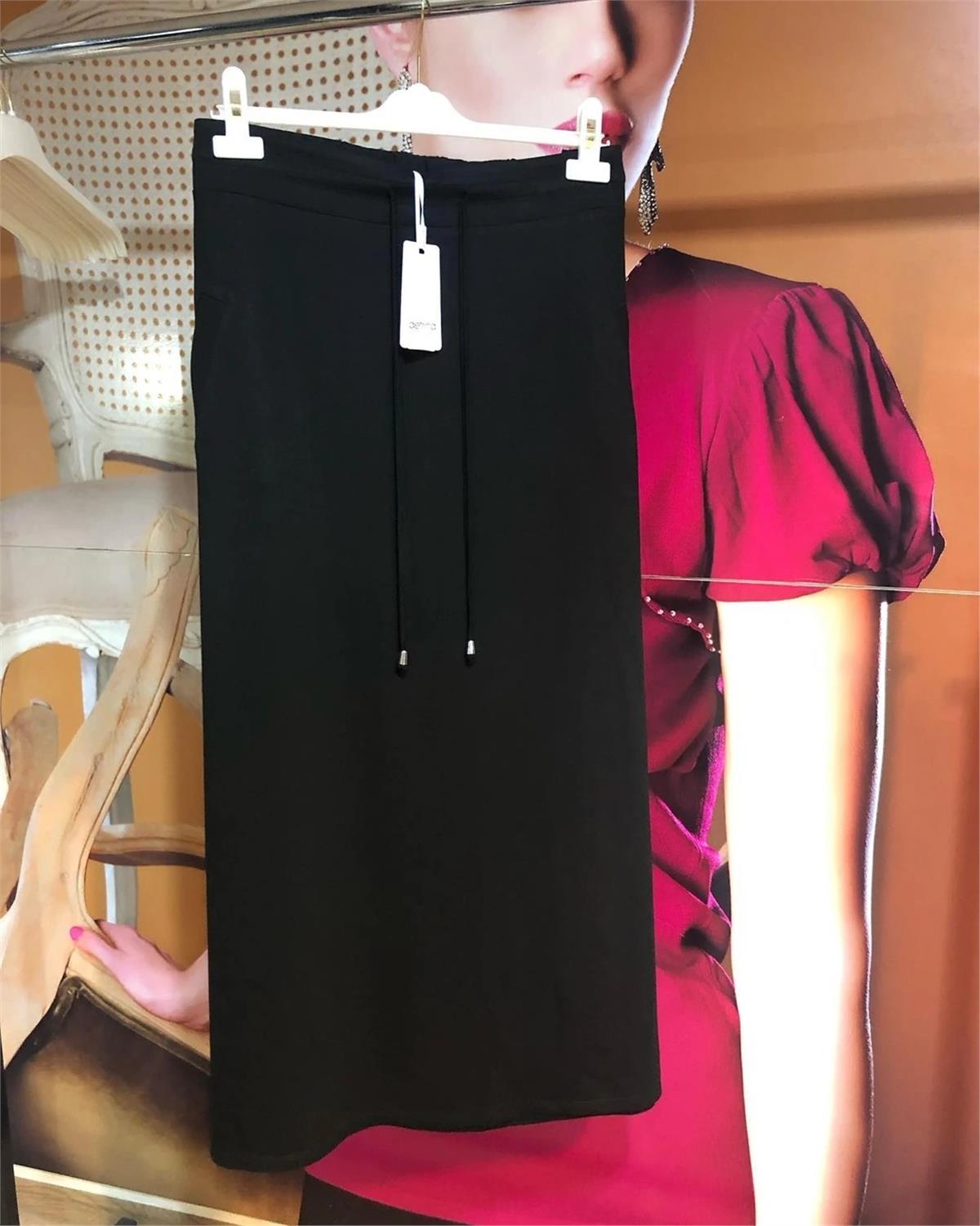 Defrina 2 İplik Fileto Cepli Etek 23704 Siyah